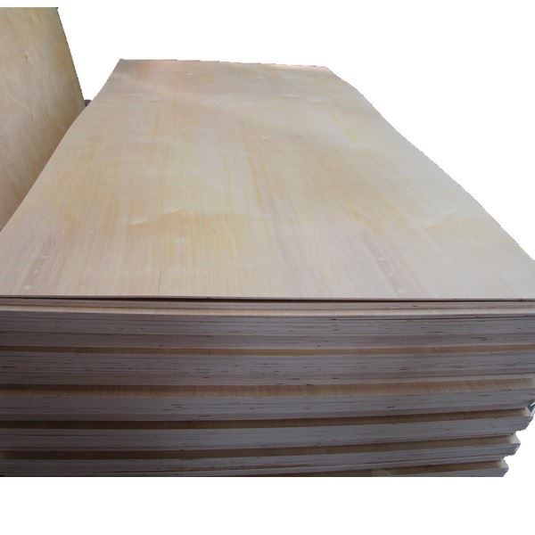 Neatly stacked high-quality plywood sheets showing smooth surfaces and layered edges